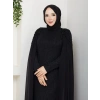 HİCRAN TESETTÜR ABİYE ELBİSE SİYAH