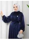 SİMGE TESETTÜR ELBİSE LACİVERT