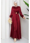 ALİYE TESETTÜR ELBİSE Bordo