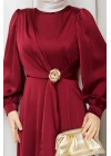ALİYE TESETTÜR ELBİSE Bordo