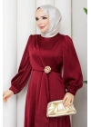 ALİYE TESETTÜR ELBİSE Bordo