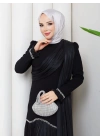 YENİ BEYHAN TESETTÜR ABİYE ELBİSE Siyah