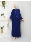 İPEK ELBİSE MAVİ