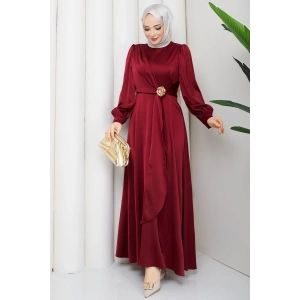 ALİYE TESETTÜR ELBİSE Bordo