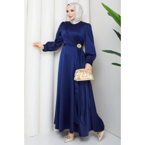 ALİYE TESETTÜR ELBİSE LACİVERT