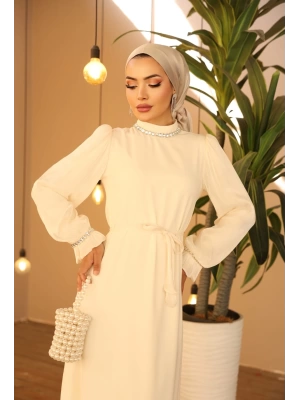 ARZU ELBİSE ABİYE BEJ