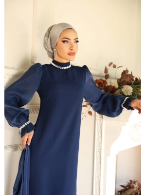 ARZU ELBİSE ABİYE LACİVERT