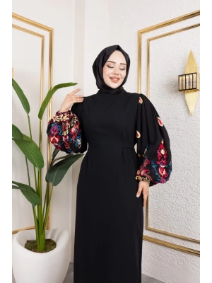 Balon Kollu Nakışlı ELİF ELBİSE