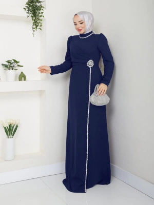 Çiçek Abiye LACİVERT