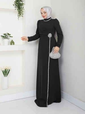 Çiçek Abiye SİYAH