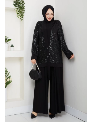 Dilara Pantolonlu Takım - Siyah