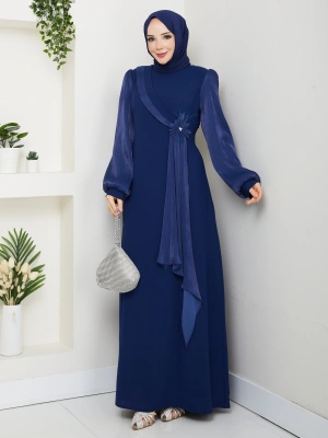 Firüze Abiye Tesettür Elbise - lacivet