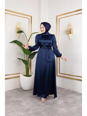 sudem saten elbıse lacivert