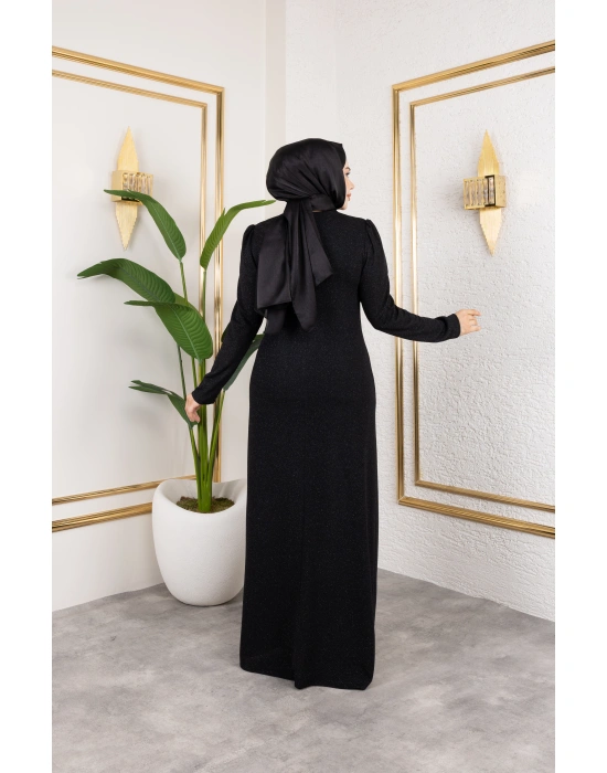 LİKRALI PARLA ABİYE SİYAH