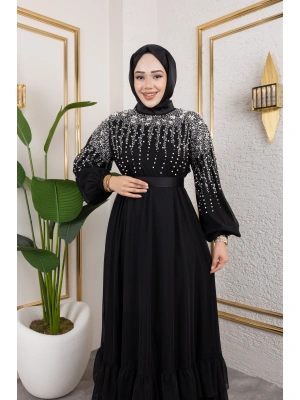 İNCİ ABİYE SİYAH