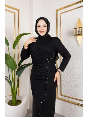 LİKRALI PARLA ABİYE SİYAH