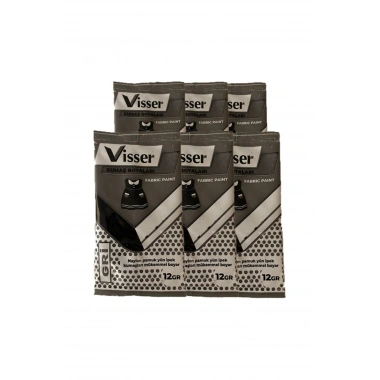 6 Adet Visser Toz Kumaş Boyası Gri 12gr
