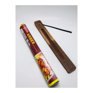Amber Kokulu 20 Çubuk Tütsü + Ahşap Tütsü Kayığı