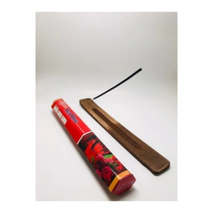 Kırmızı Gül Kokulu 20 Çubuk Tütsü Ve Tütsü Kayığı