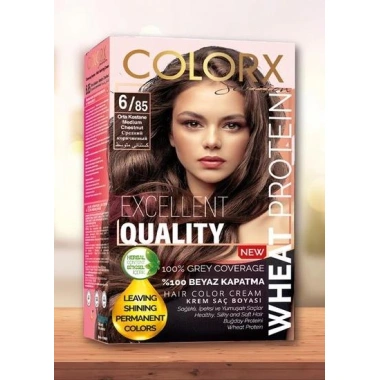 Colorx Saç Boyası Tekli Set - 6.85 ORTA KESTANE