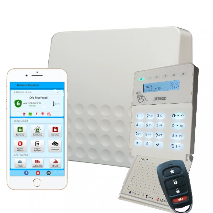 PROSEC PRO-P8E ETHERNET ALARM PANELİ+PRO-K3 LCD MODÜLLÜ TUŞ TAKIMI
