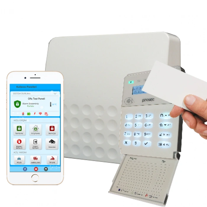 PROSEC PRO-P8G GPRS ALARM PANELİ+PRO-K2 KART OKUYUCU LCD TUŞ TAKIMI