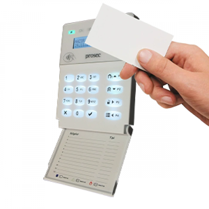 PROSEC PRO-P8P PSTN ALARM PANELİ + PRO-K2 LCD KART OKUYUCULU TUŞ TAKIMI