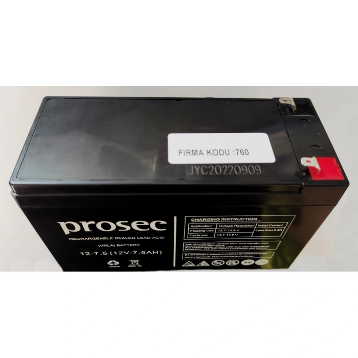 PROSEC 12V 7.5AH KURU TİP AKÜ