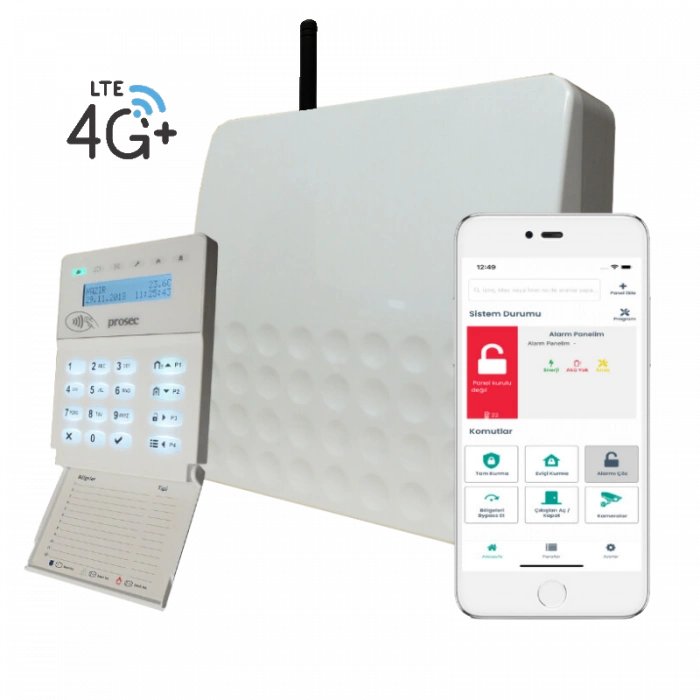 PROSEC PRO-P8LTE 4,5G GPRS ALARM PANELİ + PRO-K1 LCD TUŞ TAKIMI