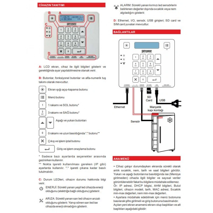 PROSEC ETHERNET ISI NEM TAKİP CİHAZI