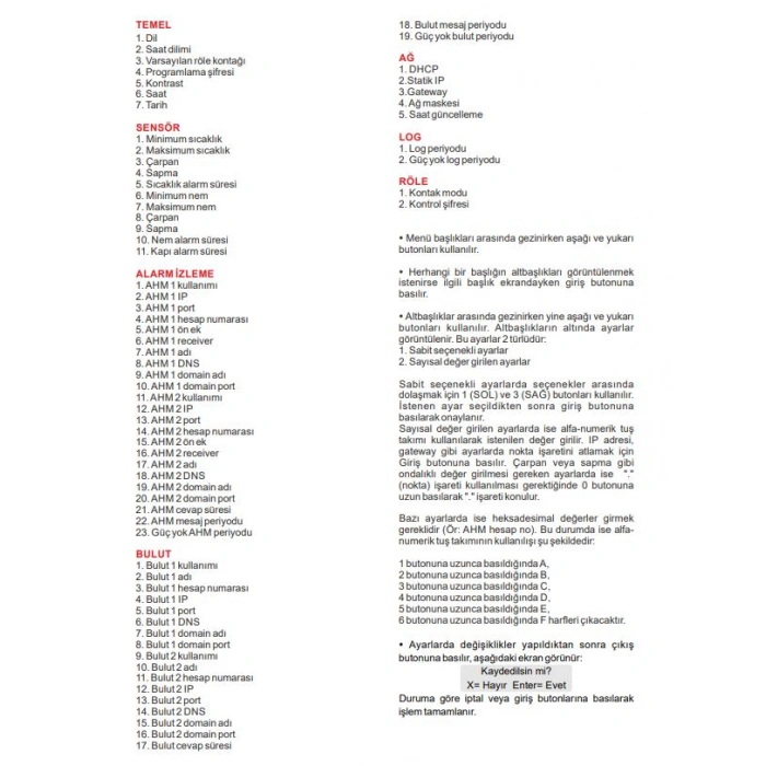 PROSEC ETHERNET ISI NEM TAKİP CİHAZI