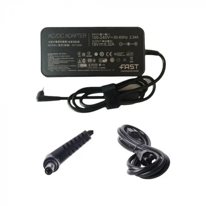 120W 19V 6.32A 5.5*2.5 Asus Monster MSI Excalıbur Toshiba Notebook Şarj Adaptör