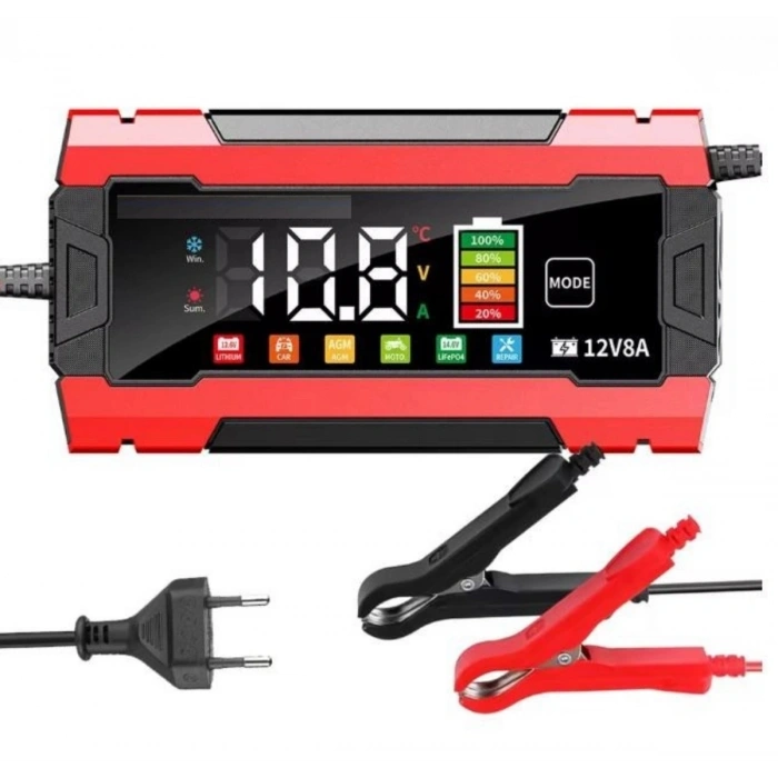 12V 8A Dijital Ekranlı Akü Şarj ve Onarım Cihazı