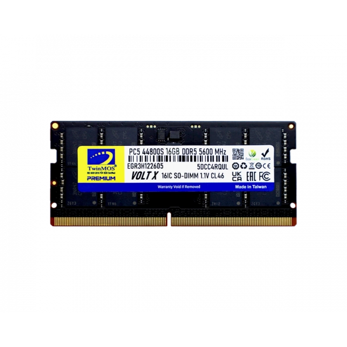 16 GB DDR5 5600MHz TWINMOS CL46 1.1V SODIMM (TMD516GB5600S46)