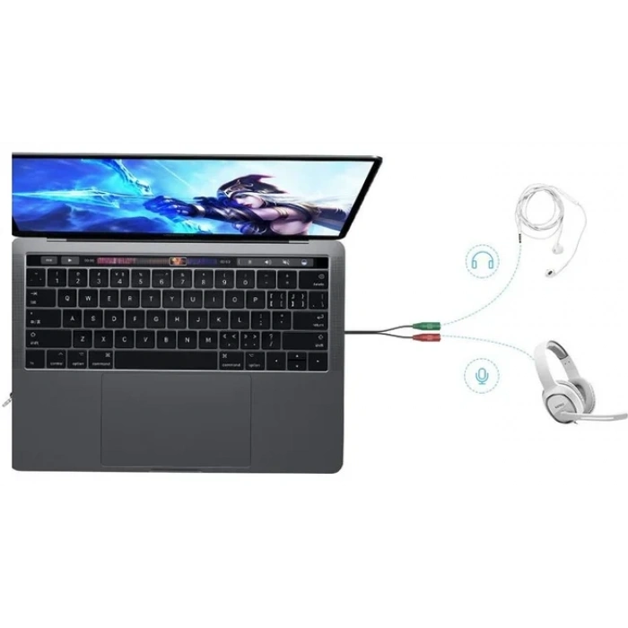 3.5mm Kulaklık Mikrofon Ayırıcı Çoklayıcı Switch Splitter