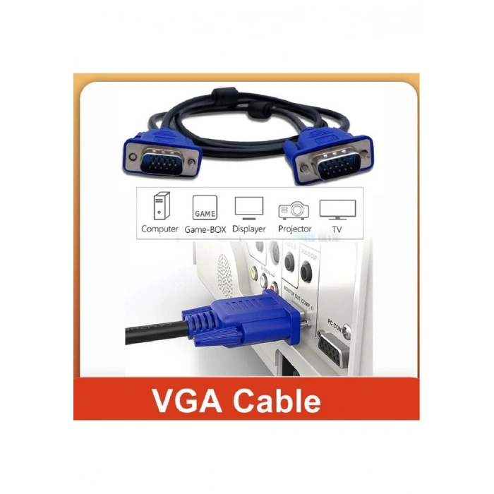 3071 1.5M Vga To Vga Monitör Ekran Uzatma Ekleme Kablosu 15 Pin
