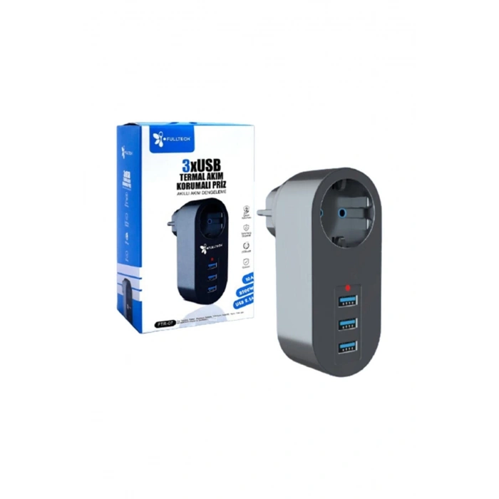3XUSB TERMAL AKIM KORUMALI PRİZ USB 2.1A