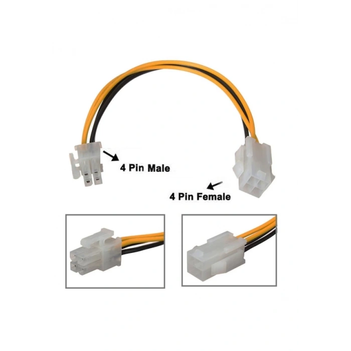 4 Pin Atx Cpu Power Supply Uzatma Kablosu 12V Güç P4 Dişi Erkek