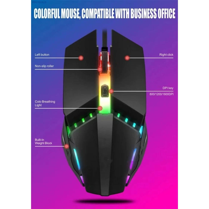 4D OYUNCU MAUSE IŞIKLI PG-909