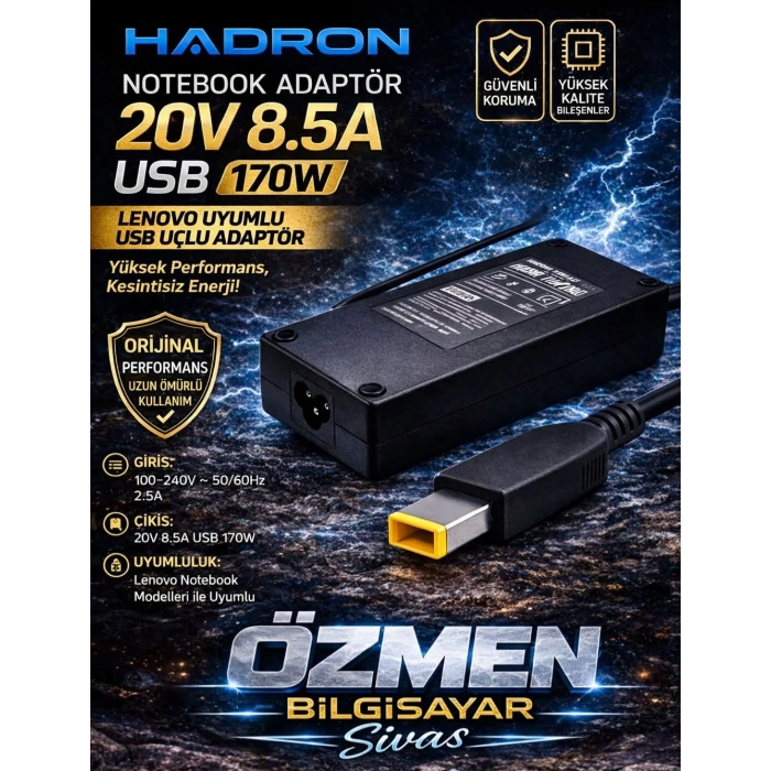 Notebook Adaptörü 20V 8.5A Usb 170W For-Lenovo (Hadron Gxhh2)