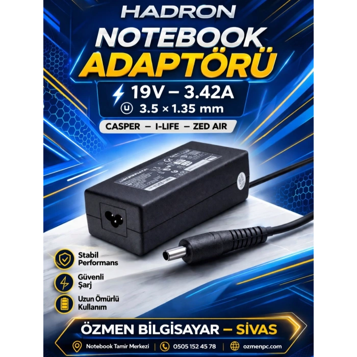 Notebook Adaptörü 19V 3.42A 3.5*1.35 Casper - I-Life Zed Air (Hadron Hd8823)