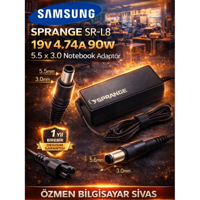 SPRANGE SR-L8 19V 4.74A 90W SAMSUNG 5.5x3.0 Notebook Adaptör