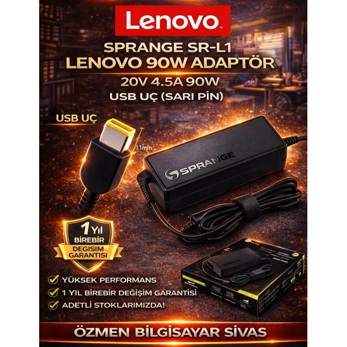 SPRANGE SR-L1 20V 4.5A 90W LENOVO USB UÇ PİN Notebook Adaptör