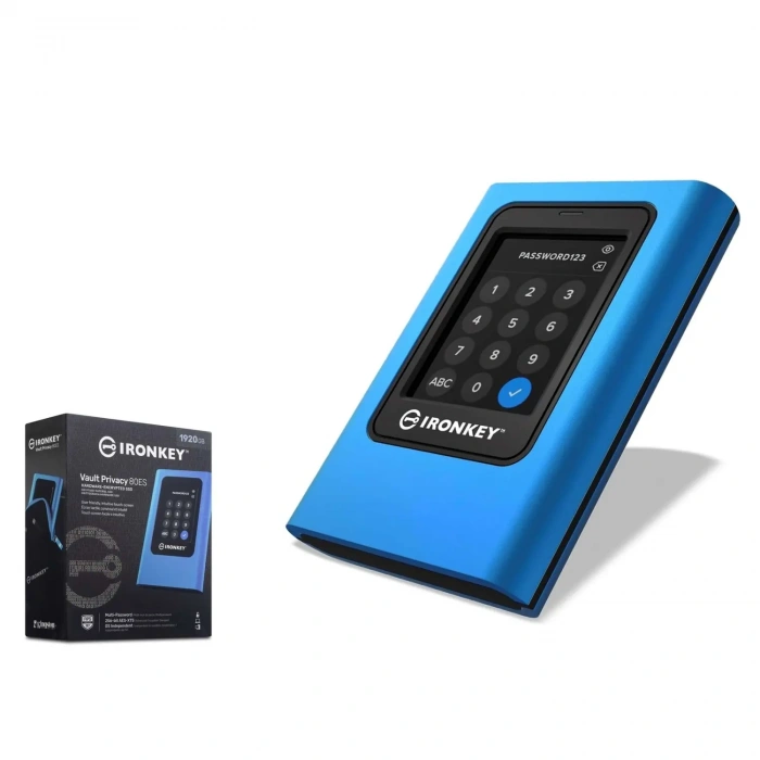 KINGSTON IKVP80ES-1920G Vault Privacy 80 Taşınabilir SSD 1.92 TB Type-C - Mavi