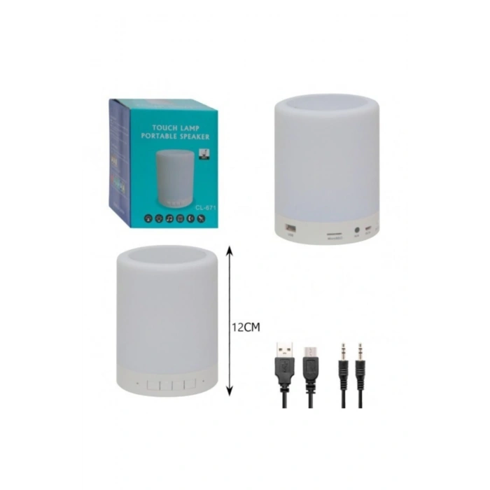7 Renkli Gece Lambalı Usb Şarj Edilebilir Led Dokunmatik Blueooth Hoparlör Pg 421