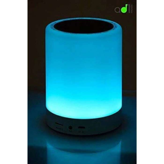 7 Renkli Gece Lambalı Usb Şarj Edilebilir Led Dokunmatik Blueooth Hoparlör Pg 421