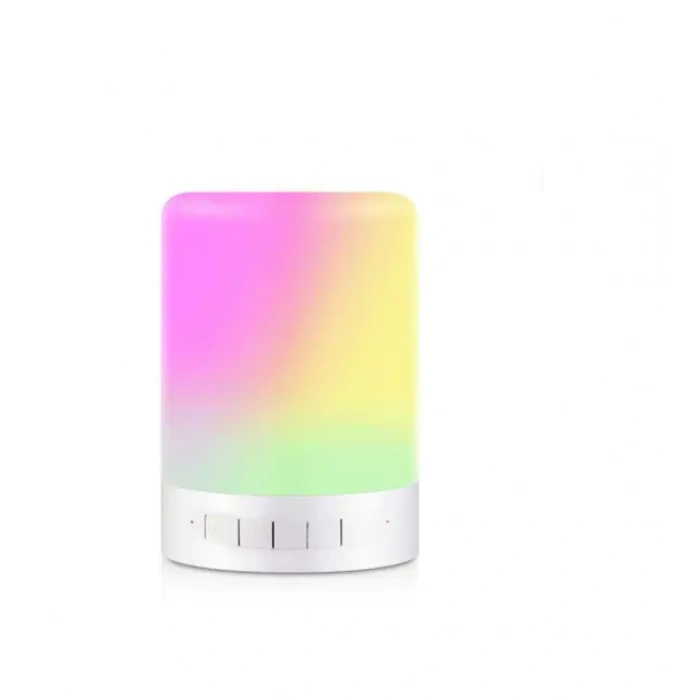 7 Renkli Gece Lambalı Usb Şarj Edilebilir Led Dokunmatik Blueooth Hoparlör Pg 421