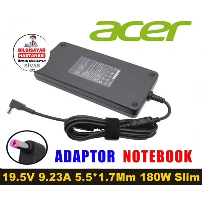 Acer Nitro 5 Notebook Adaptörü 19.5V 9.23A 5.5*1.7Mm 180W Slim (Hadron Hd8895)