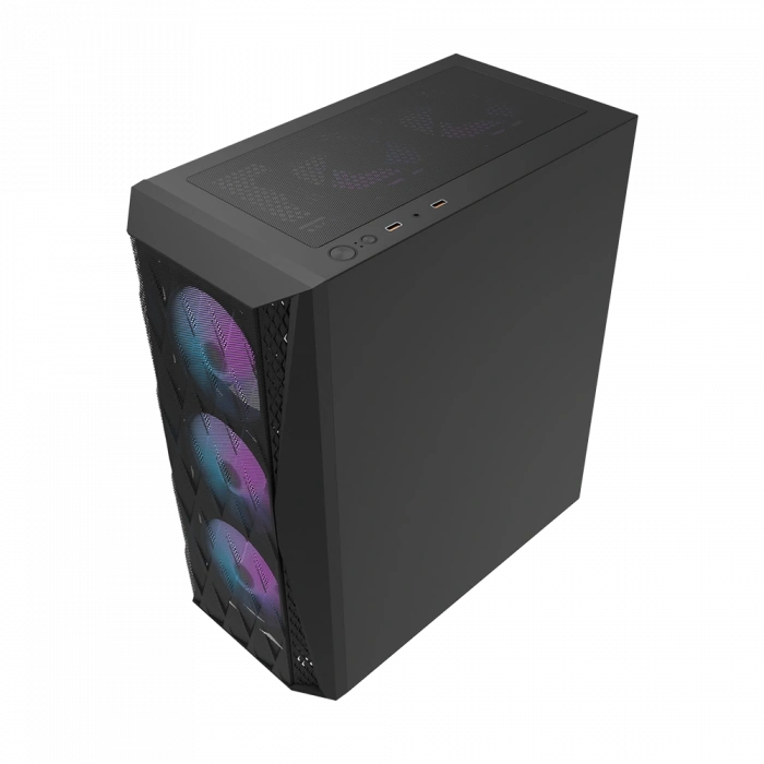 AIGO DK352 650W 80+ USB3.0 4x12CM FAN TEMPERLI CAM SIYAH E-ATX KASA