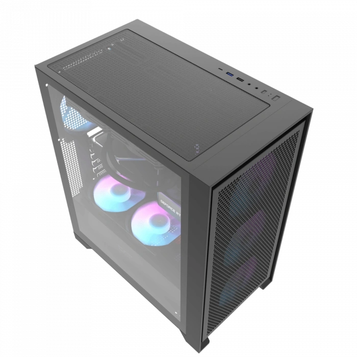 AIGO DRX70 MESH 750W 80+ USB3.0 4x12CM FAN TEMPERLI CAM SIYAH ATX KASA